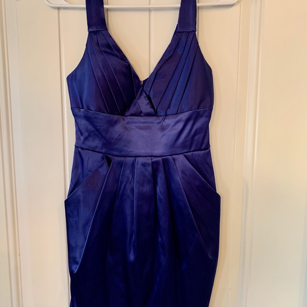 Royal blue sweetheart dress with pockets
